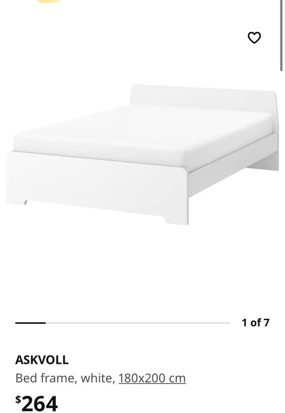 Ikea Askvoll King Size, Furniture & Home Living, Furniture, Bed Frames