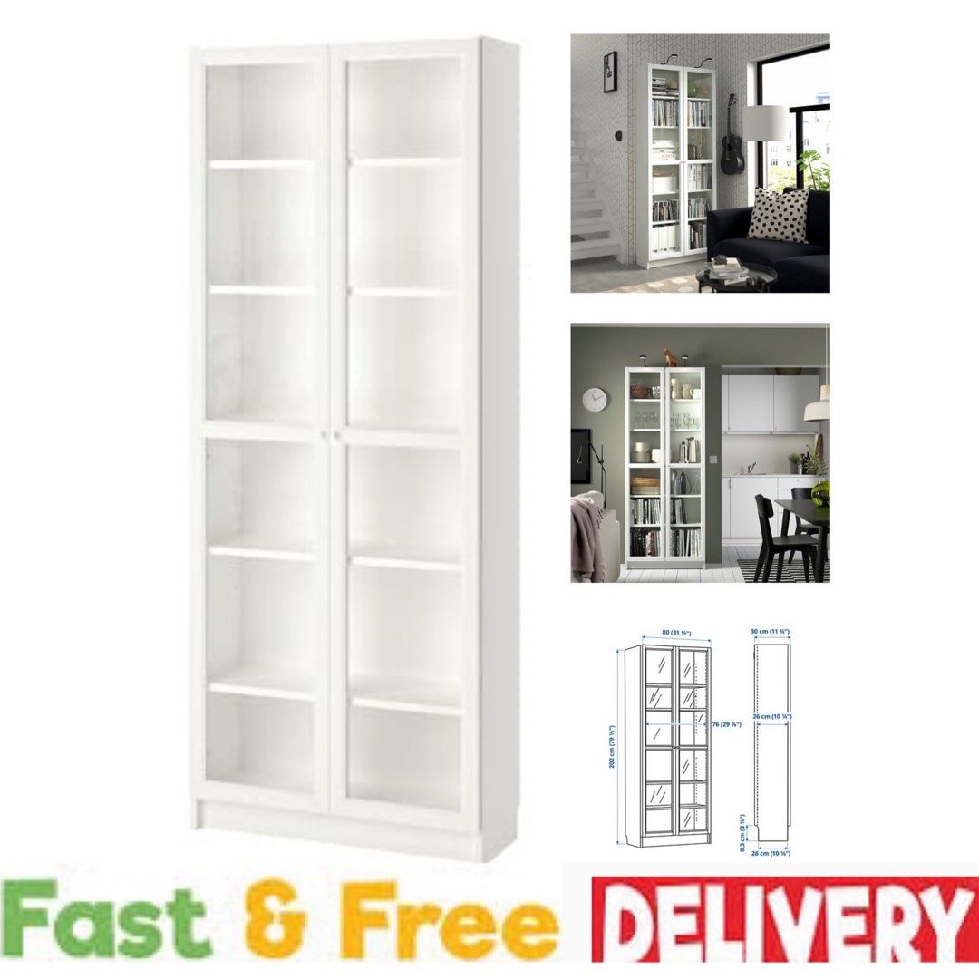 Billy Rackz IKEA Billy Bookcase BILLY Bookcase White 80x30x202, Furniture & Home ...