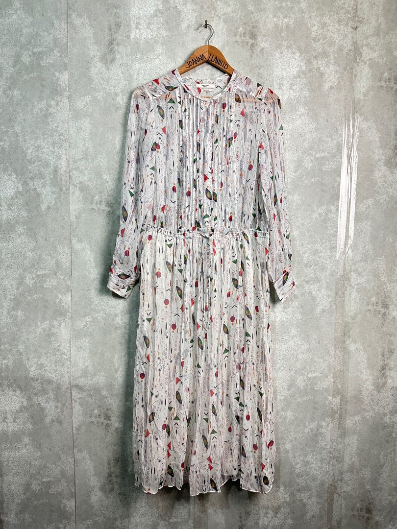 Isabel Marant Etoile Baphir Pleated Printed Silk Crepon Dress Women s Fashion Dresses Sets Dresses on Carousell
