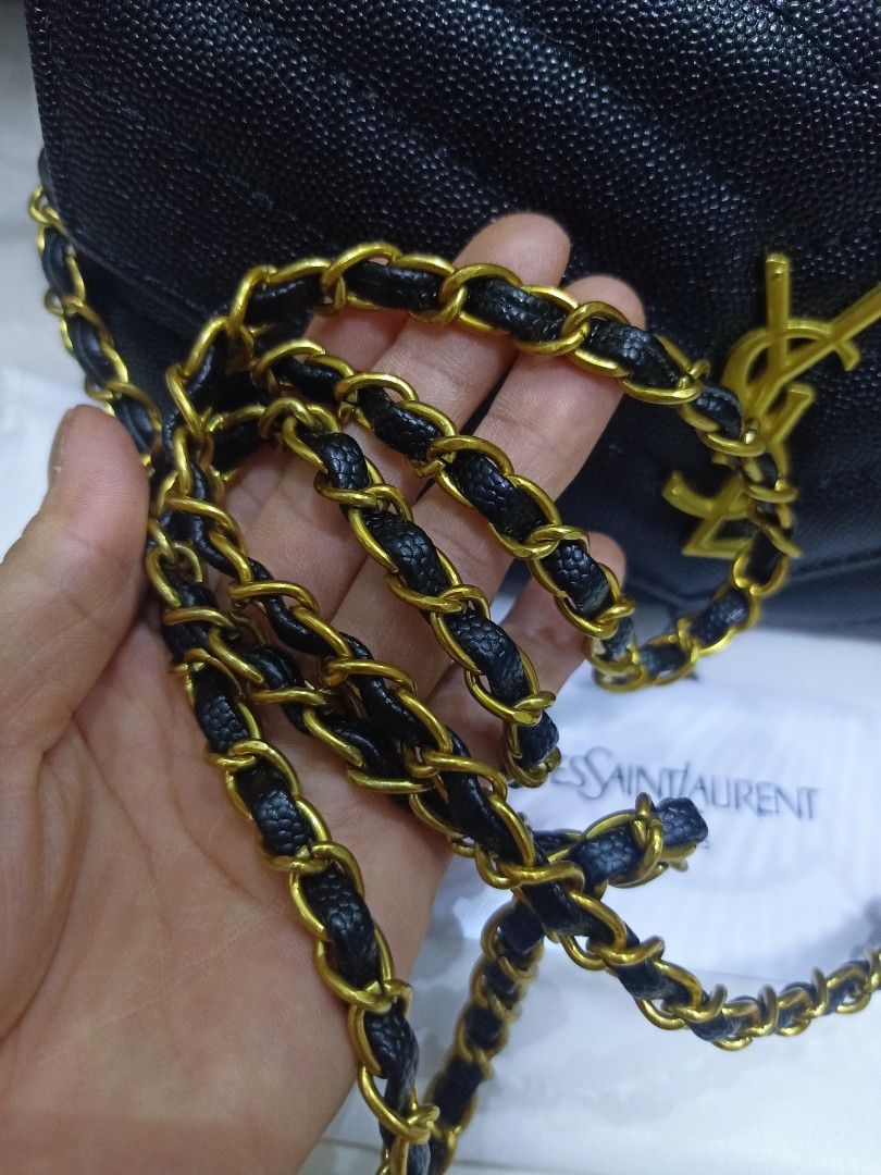 Japan Preloved Ysl Sling Wallet (Category: Luxury Bags & Wallets) located in Cebu City. Submitted by day.98 (Listing ID 1251543745, Image 3). Description: selected from japan surplus caviar leather genuine leather coded& etikita no flaws with box & dust bag.