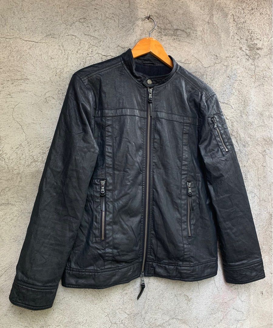 John varvatos waxed cotton jacket top