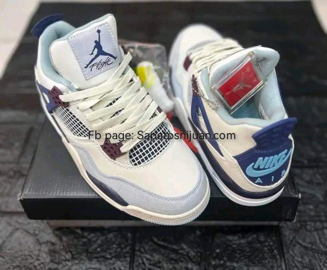 Jordan 4 white blue purple Men s Fashion Footwear Sneakers on