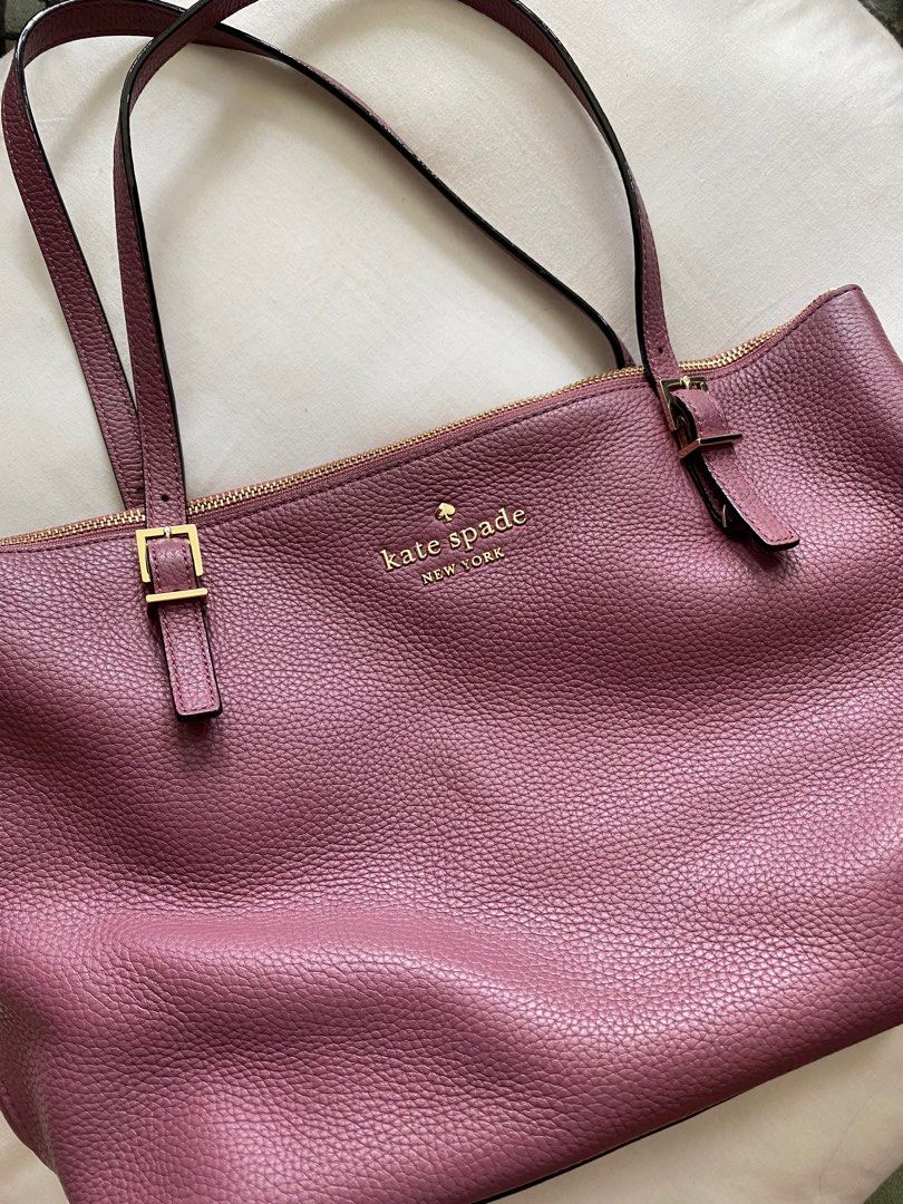 Kate Spade Small Maya Genuine Leather Bag in Plumberry Luxury