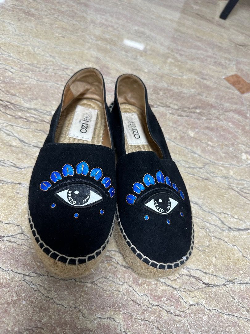 Kenzo Black Eye Platform Espadrilles