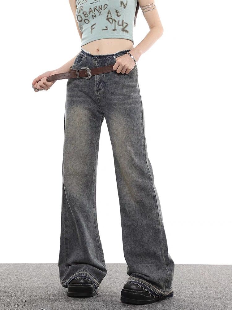 Frayed online bootcut jeans