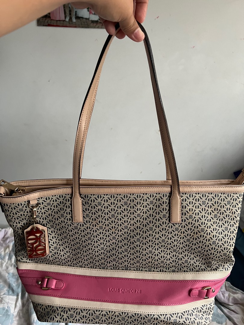Authentic Louis Quatorze Monogram Canvas and Leather Shoulder Tote Bag in  Brown, Women's Fashion, Bags & Wallets, Shoulder Bags on Carousell