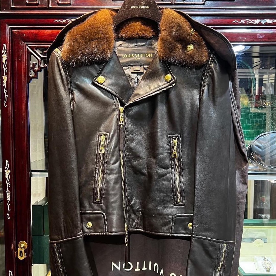 Louis Vuitton Leather Jacket, Luxury, Apparel on Carousell