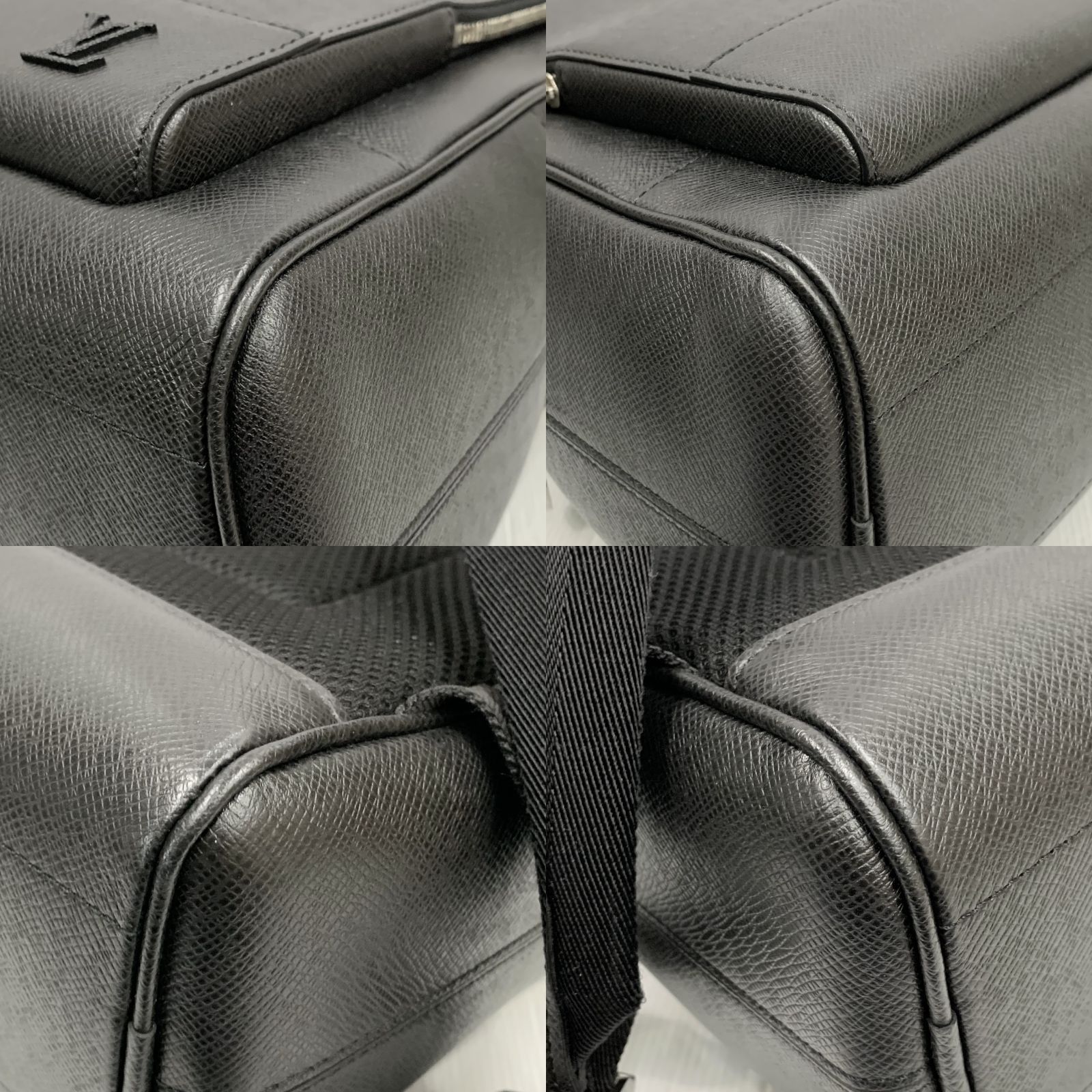 Louis Vuitton M30857 十字紋Adrian 雙肩包黑色尺寸： 31x39x14cm