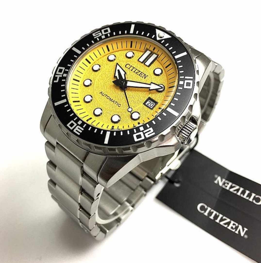 Lowest Price Citizen Men s Automatic Yellow Dial Stainless Steel Watch Birthday gift birthday citizen BRAND NEW IN BOX WITH 1 YEAR WARRANTY