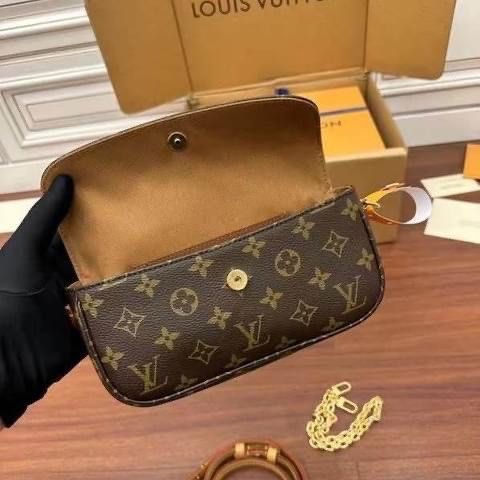 Louis Vuitton Brown Monogram Canvas Ivy Wallet On Chain Bag Gold