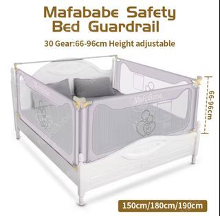 MafaBabe High Quality 30-Level Height Adjustable 8TH Lifting Anti-Fall Anti Suffocation Crib Guard Rail Fence