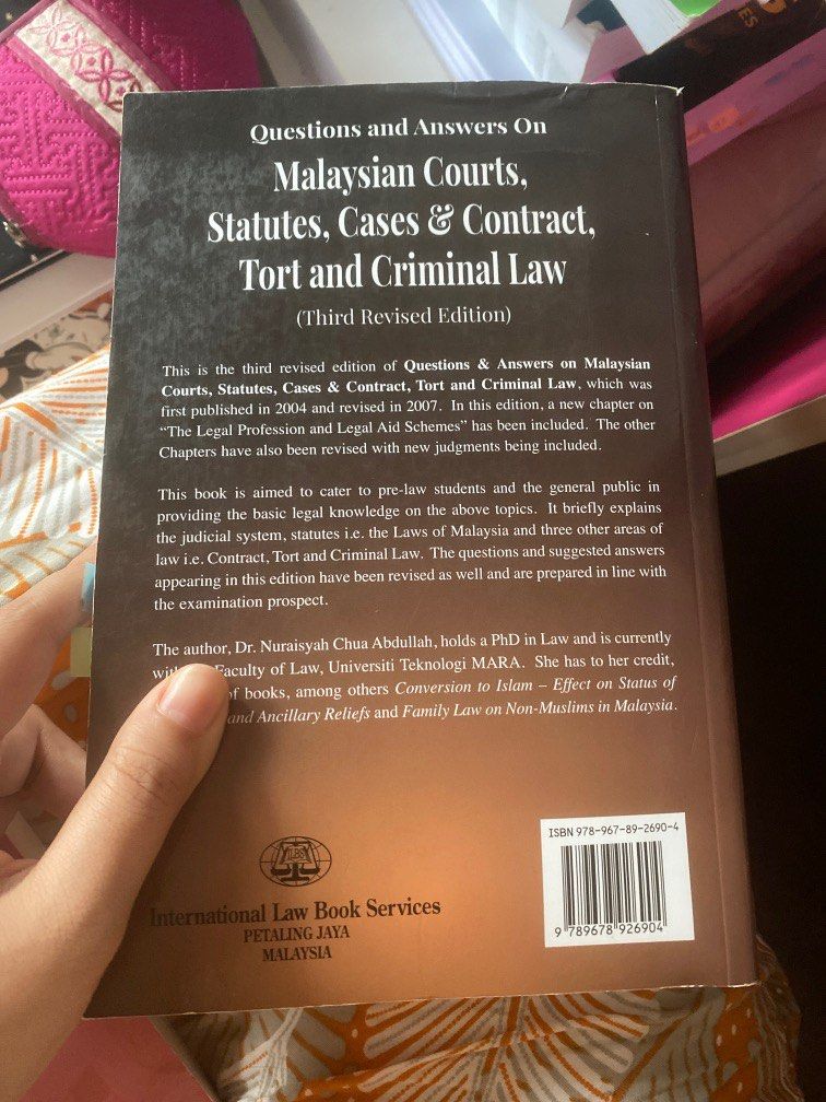 Malaysian Courts Statutes Cases Contract Tort and Criminal Law by