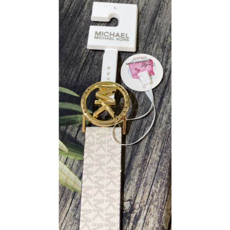 White cheap mk belt