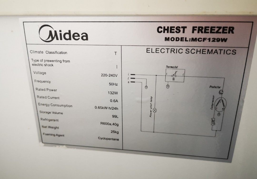 Midea Chest Freezer 99L, TV & Home Appliances, Kitchen Appliances