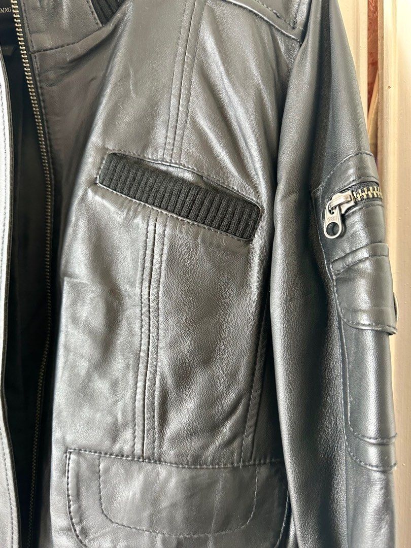 Mng casual sportswear leather jacket top