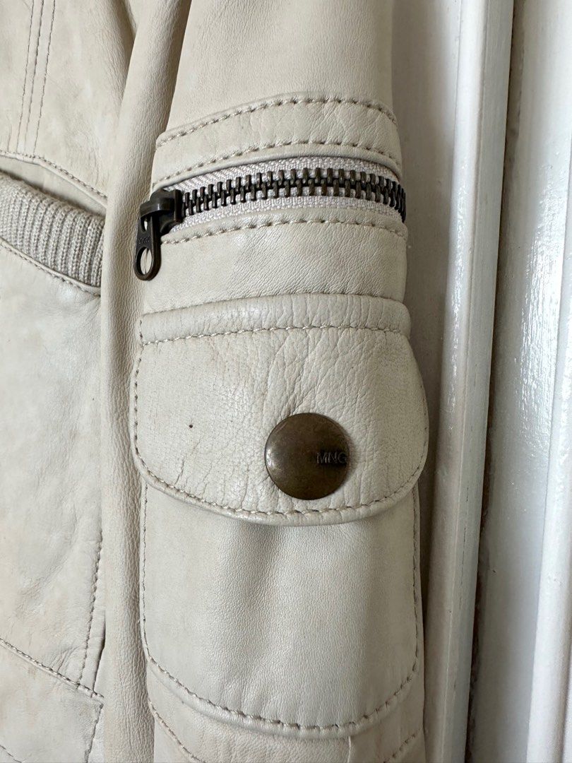 Mng casual deals sportswear leather jacket