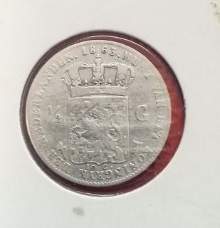 Netherlands 1/2 guilder 1863 silver