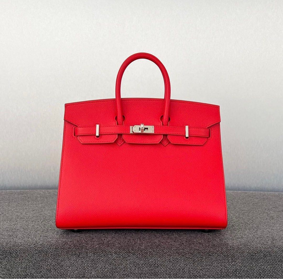 NEW Hermes Birkin 25 Sellier Rouge H Box Leather Phw, Luxury, Bags &  Wallets on Carousell