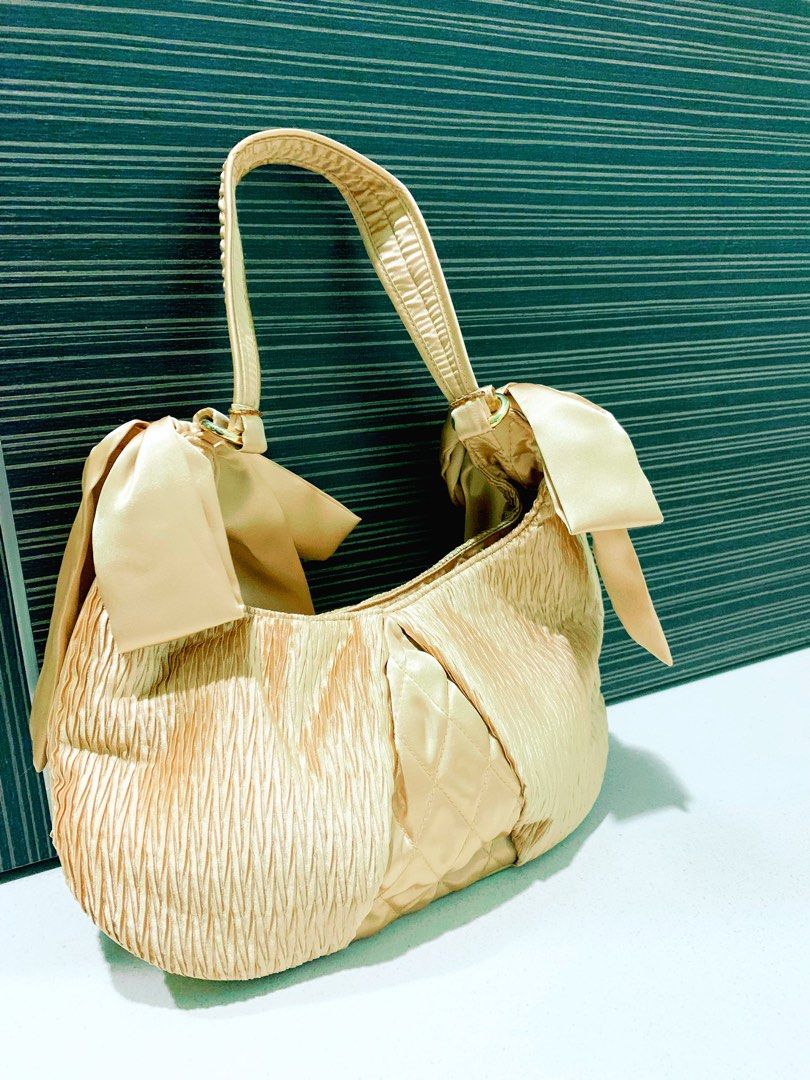NEW Naraya Gold Satin Shoulder Bag Women s Fashion Bags