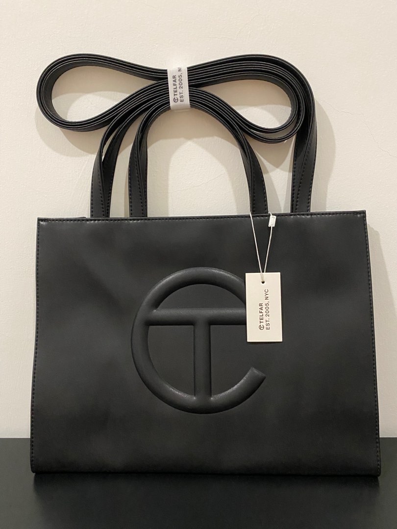 Telfar medium black shopping bag outlet