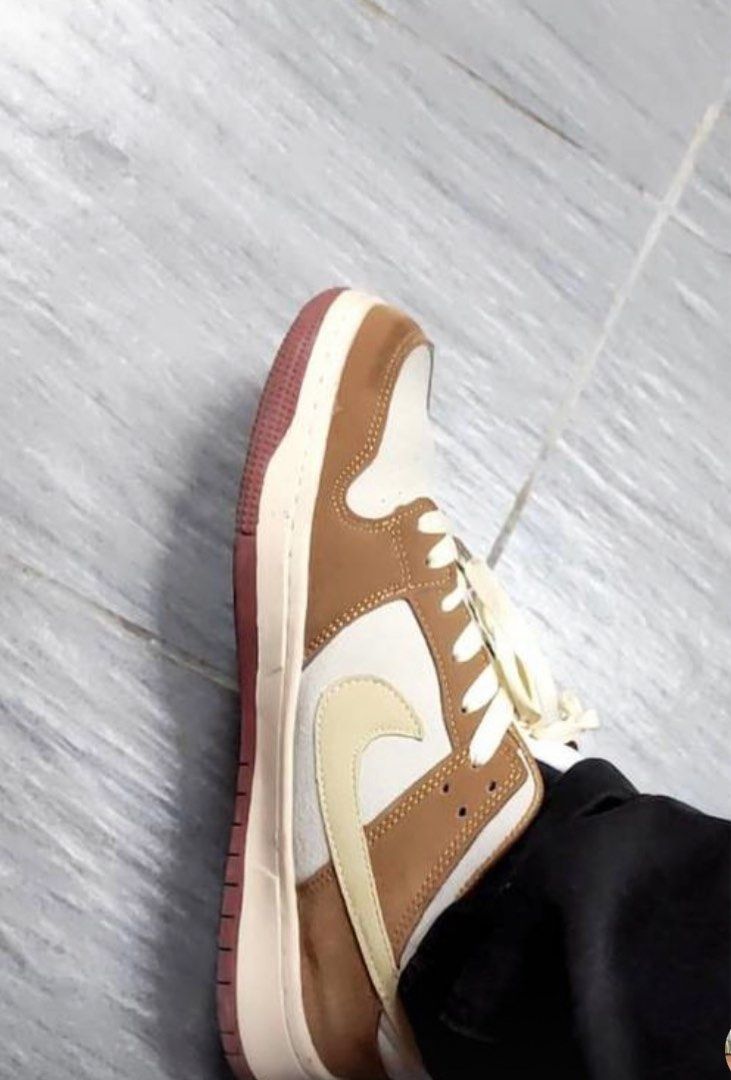 Nike Air force Sandy Beige Women s Fashion Footwear Sneakers on