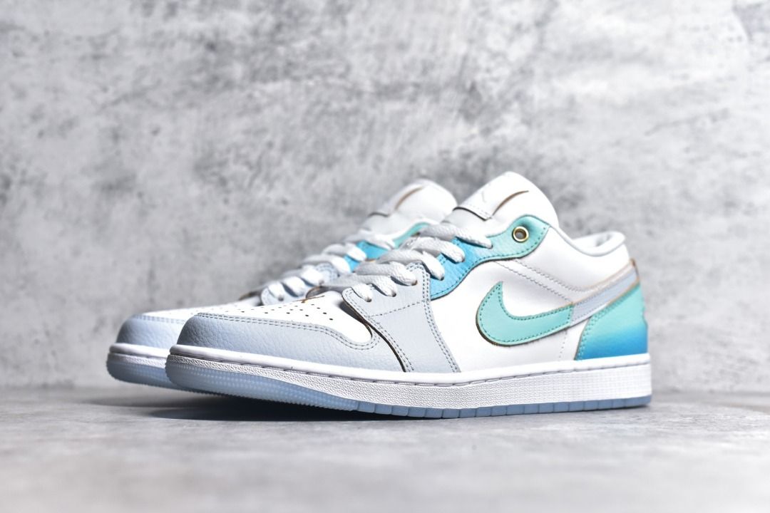 White and clearance sky blue jordans