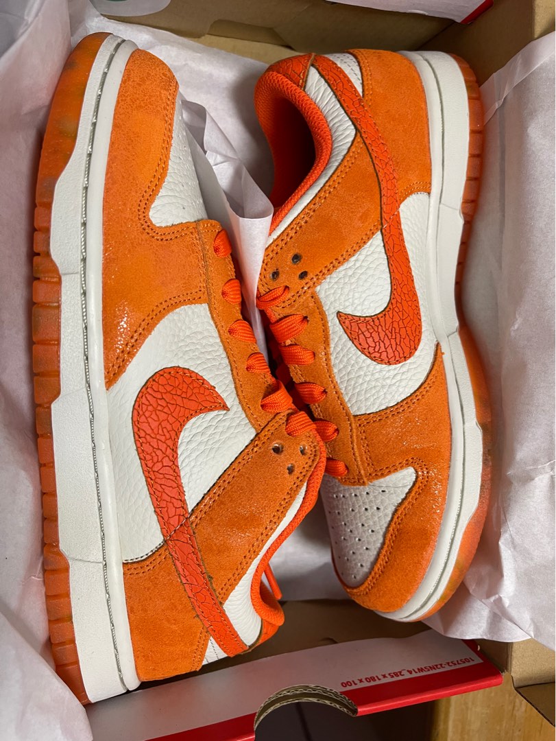 Nike dunk low light bone & safety orange, 女裝, 鞋, 波鞋- Carousell