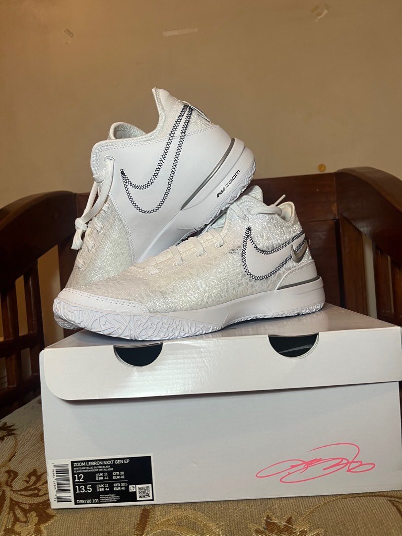 Nike LeBron NXXT Gen EP 'White and Metallic Silver', Men's Fashion