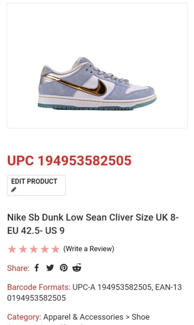 Nike Sb Dunk Low Sean Cliver