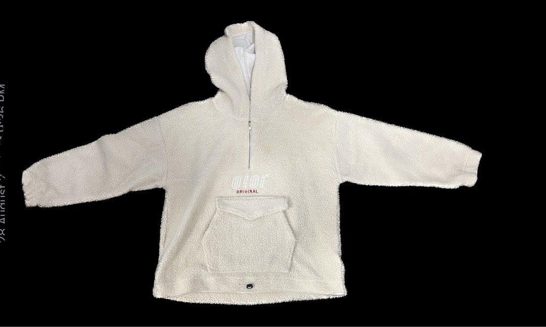 White cheap fluffy hoodie