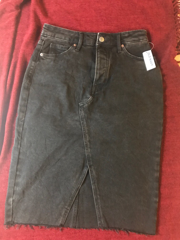 Old Navy Black Denim Pencil Skirt NEW Women s Fashion Bottoms