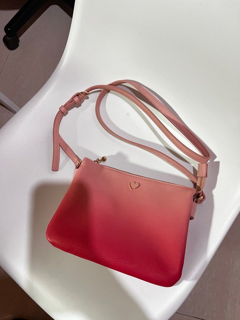 Lauren Conrad Crossbody Handbag Women Pink Faux Leather Purse Shoulder Bag