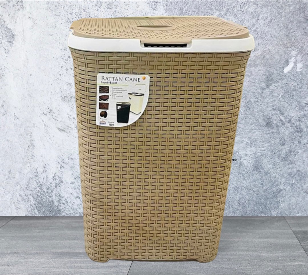Plastic rattan laundry hamper, Food & Drinks, Gift Baskets & Hampers on