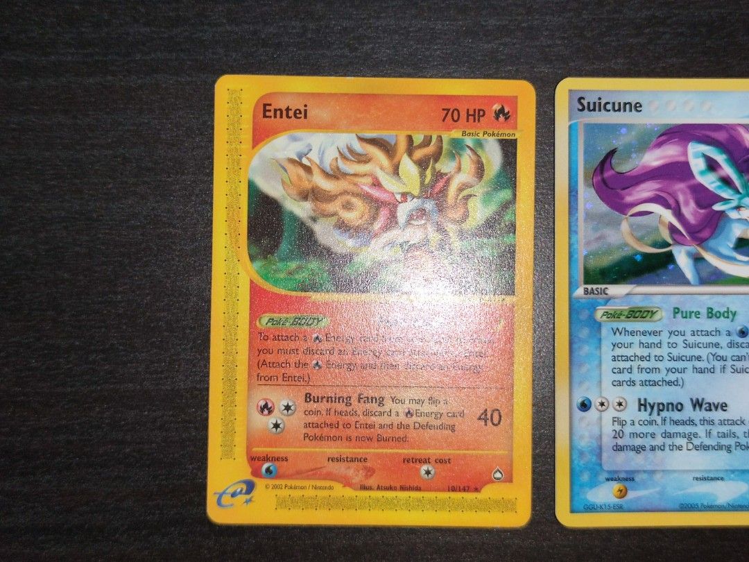 Pokemon Entei Aquapolis & Suicune 030 Black Star Promo, Hobbies & Toys,  Toys & Games on Carousell