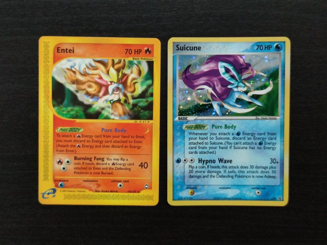 Pokemon Entei Aquapolis & Suicune 030 Black Star Promo, Hobbies & Toys,  Toys & Games on Carousell