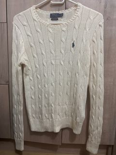Polo Ralph Lauren Cable Knit Cardigan (Medium, Cream Color)