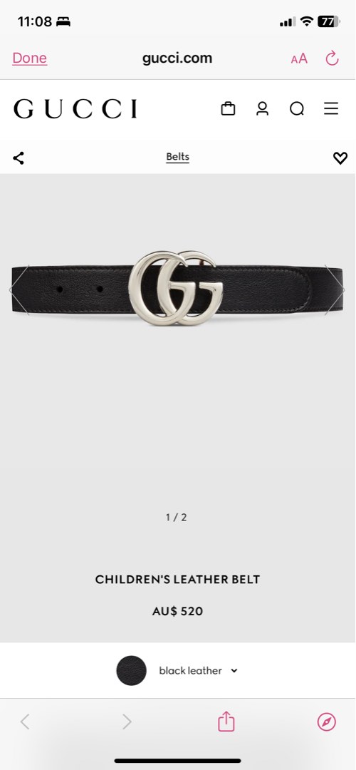Childrens black gucci hot sale belt