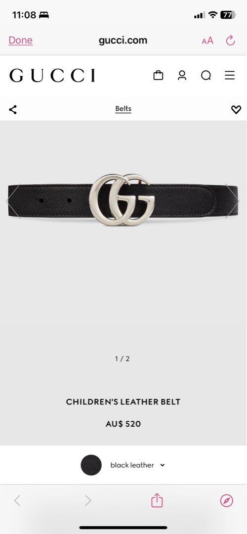 Childs hot sale gucci belt