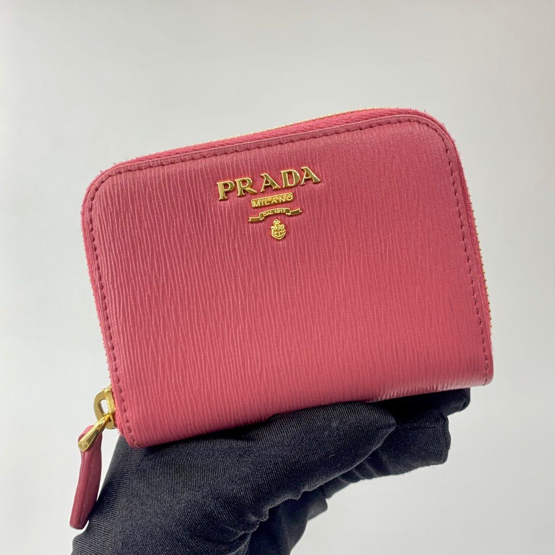 Pink Prada Long Wallet, Luxury, Bags & Wallets on Carousell
