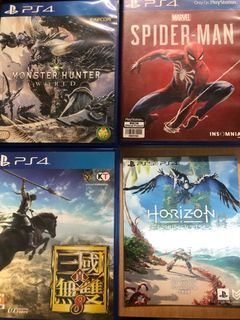 PS4 Games Spider Man/Monster Hunter world/ 三國真無雙8/Horizon 2