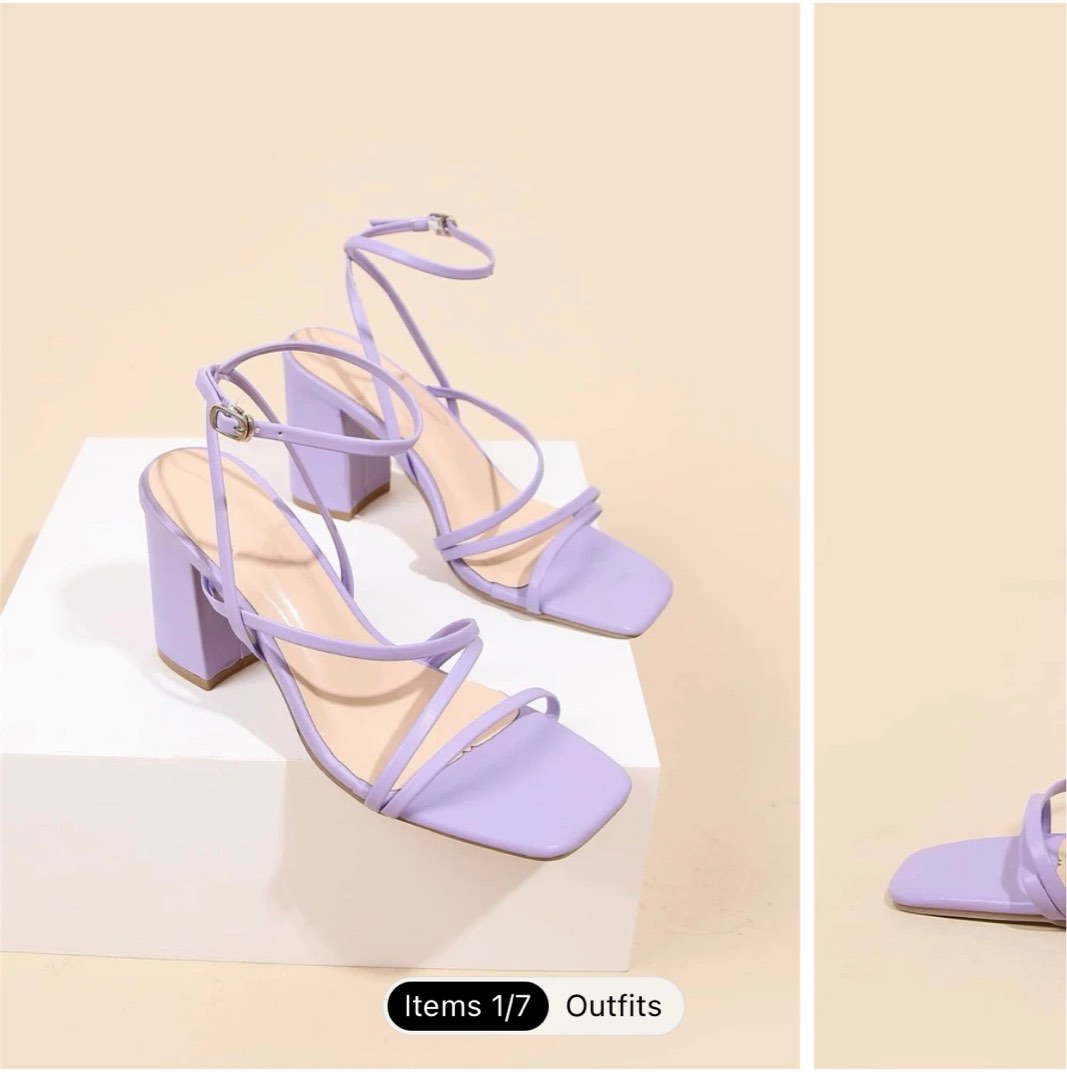Purple Heel Sandal Women s Fashion Footwear Heels on Carousell