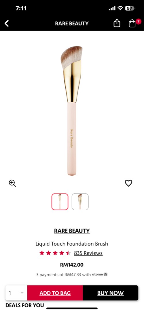 Rare beauty foundation brush, Beauty & Personal Care, Face, Makeup on