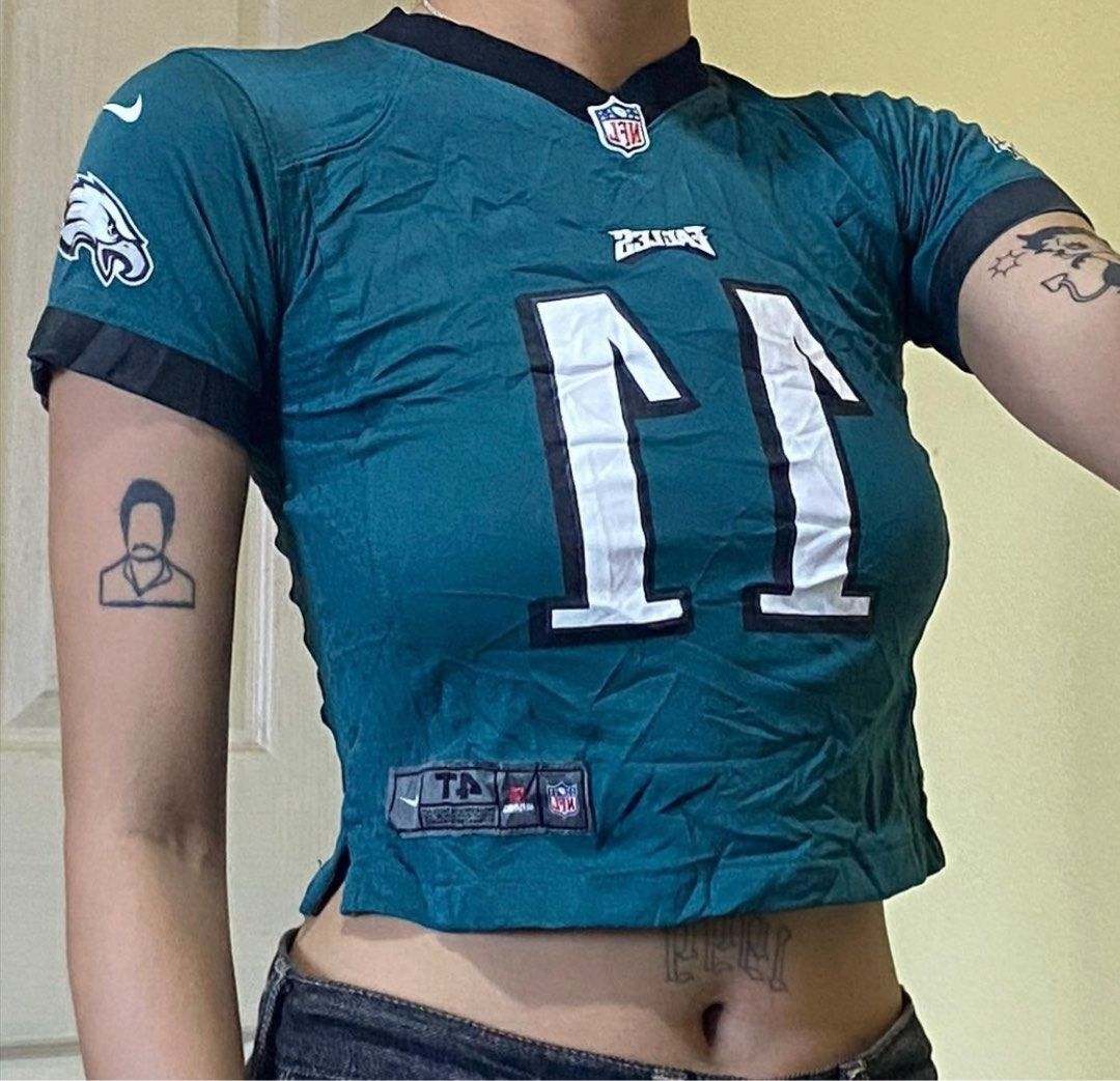 RARE thrifted nike nfl authentic jersey baseball baby tee fit blokette core top Women s Fashion Tops Shirts on Carousell