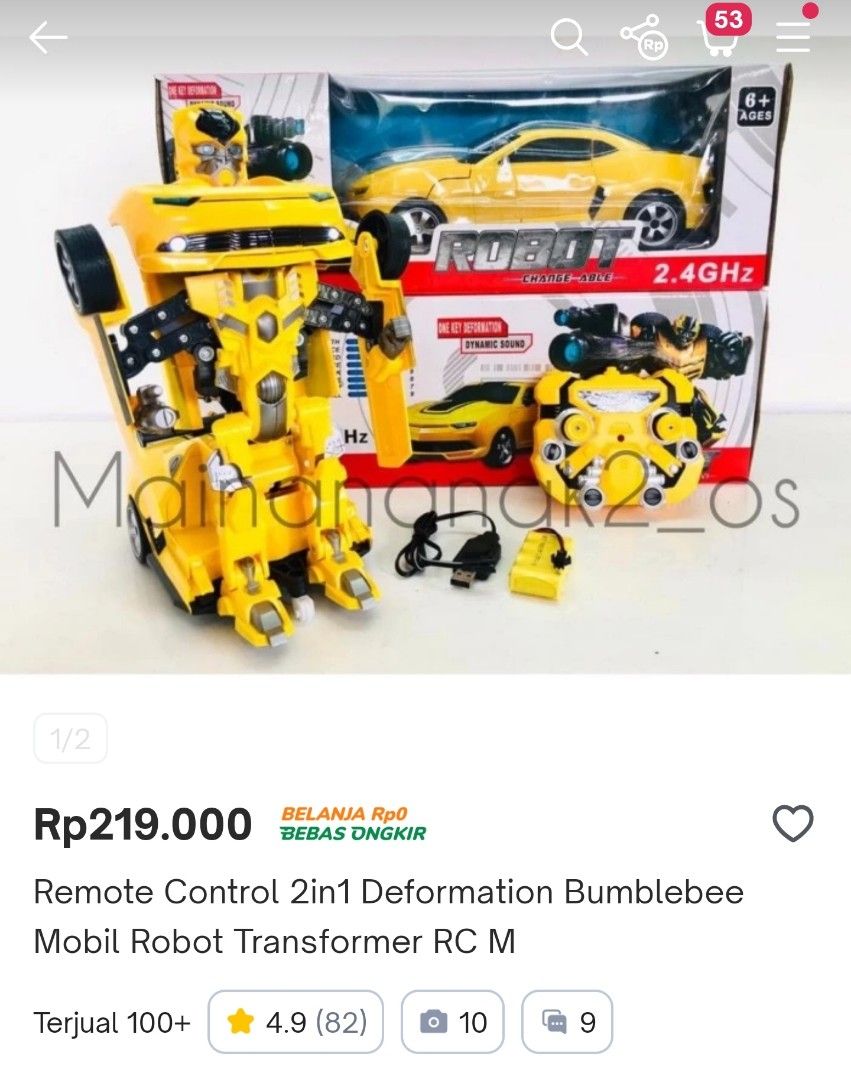 Bumblebee Transformer Rc Robot RC Bumblebee Transformers Murah