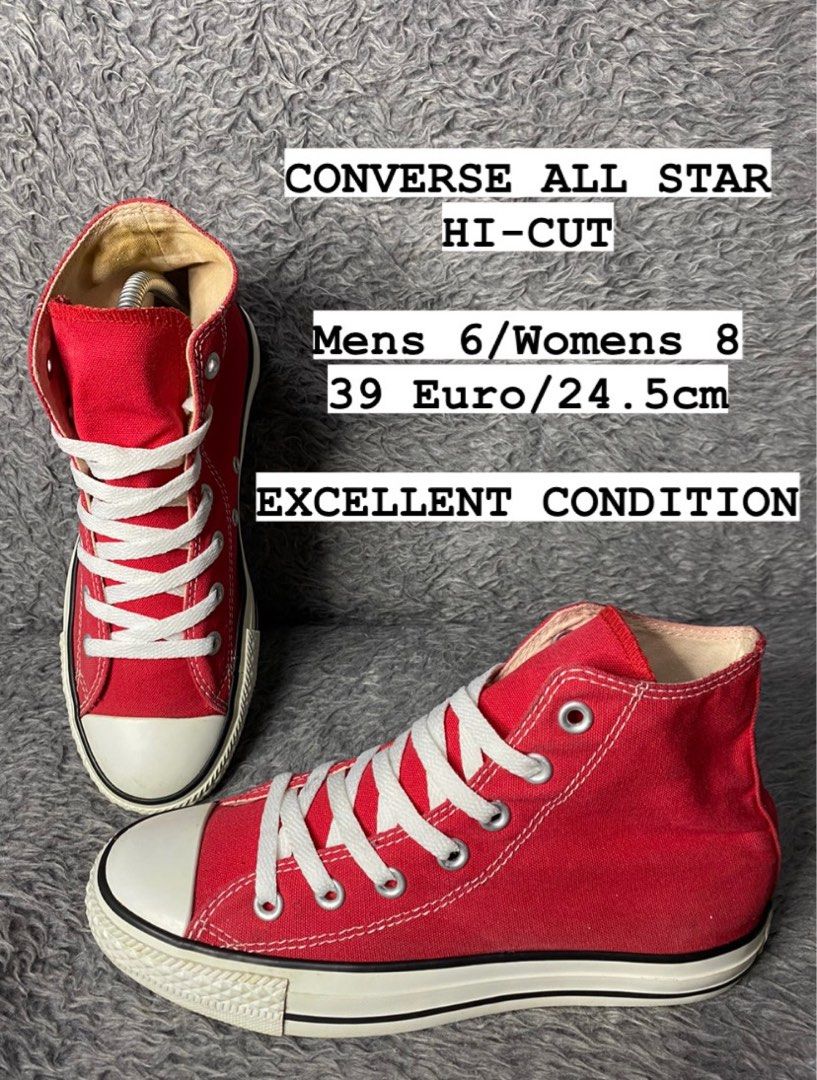 Red converse hi cut Women s Fashion Footwear Sneakers on Carousell
