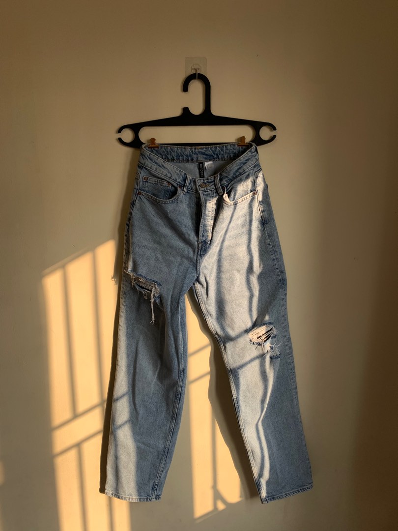ripped jeans h m celana Fesyen Wanita Pakaian Wanita Bawahan di