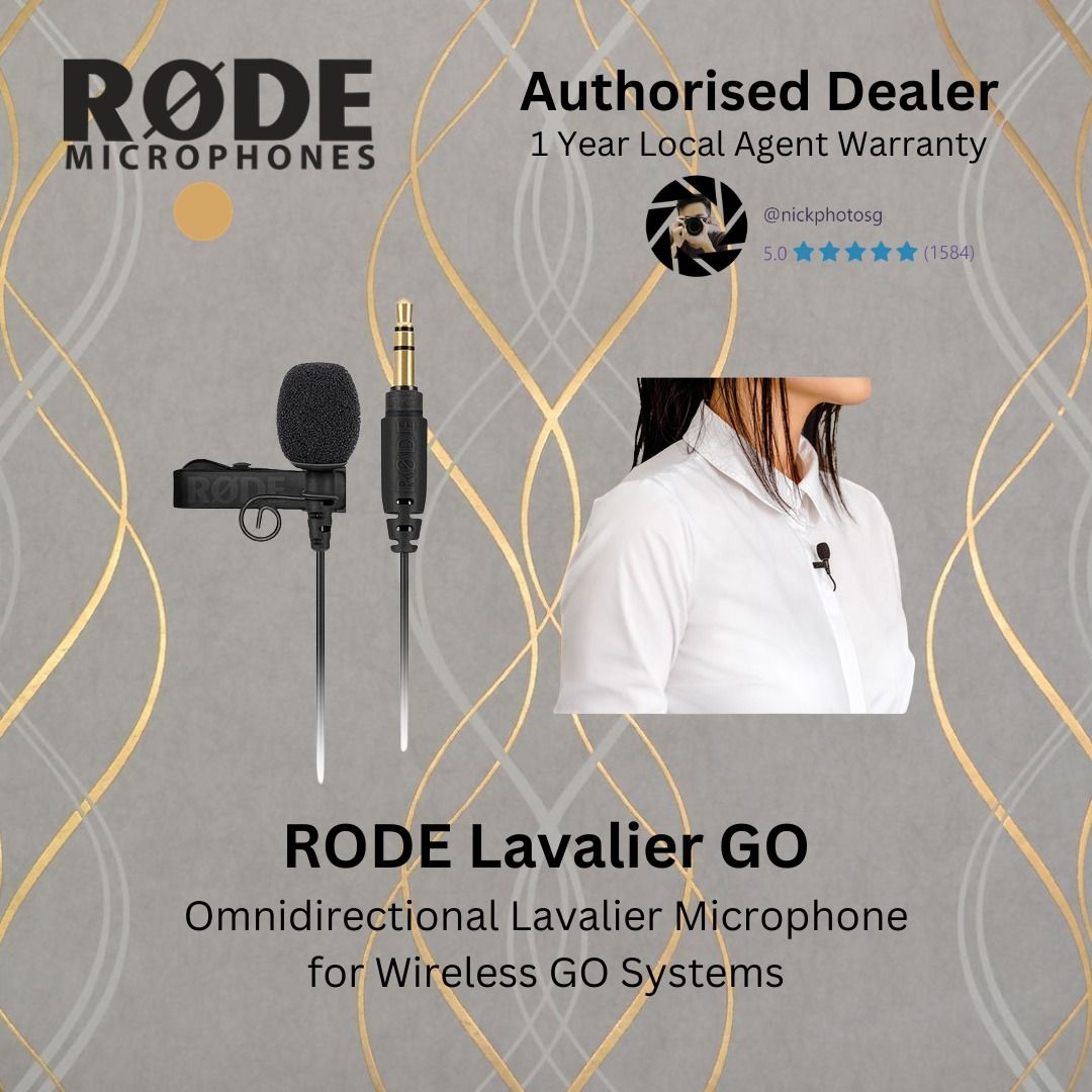 RODE Lavalier GO Omnidirectional Lavalier Microphone for Wireless GO  Systems (Black)