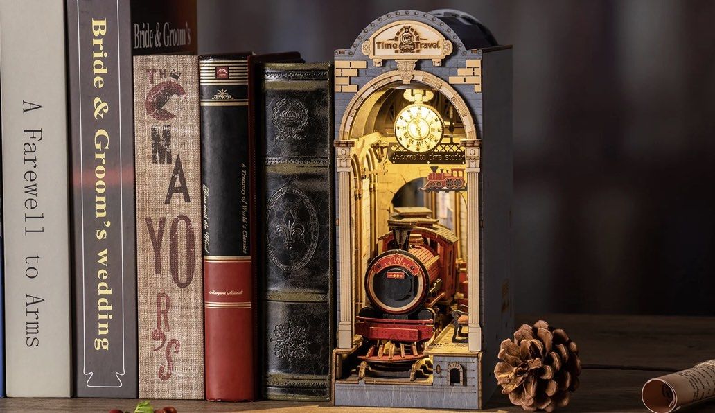 Puzzle 3D Rolife Book Nook Wonderland Time Travel TGB04 – Kit Serre-livres à Monter, 258 Pièces
