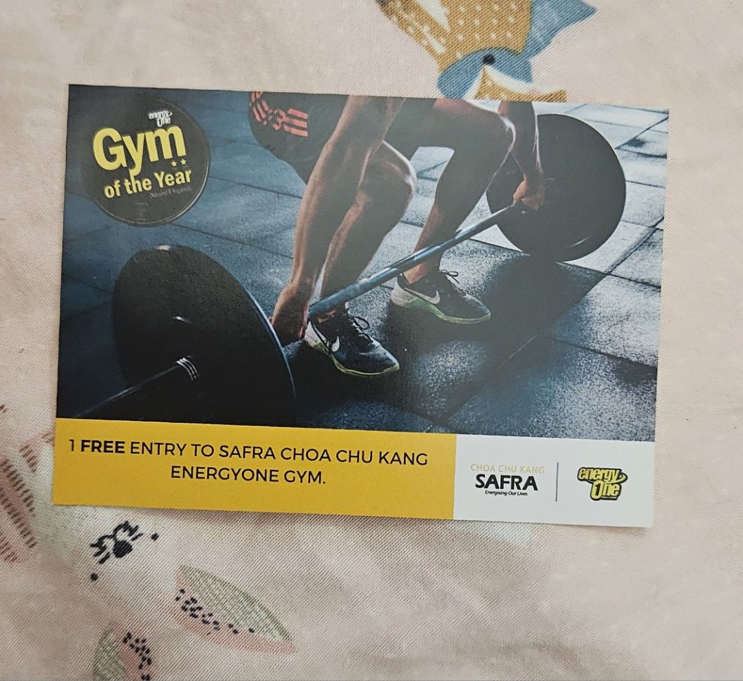 Safra energyone gym coupon/voucher, Tickets & Vouchers, Vouchers on Carousell