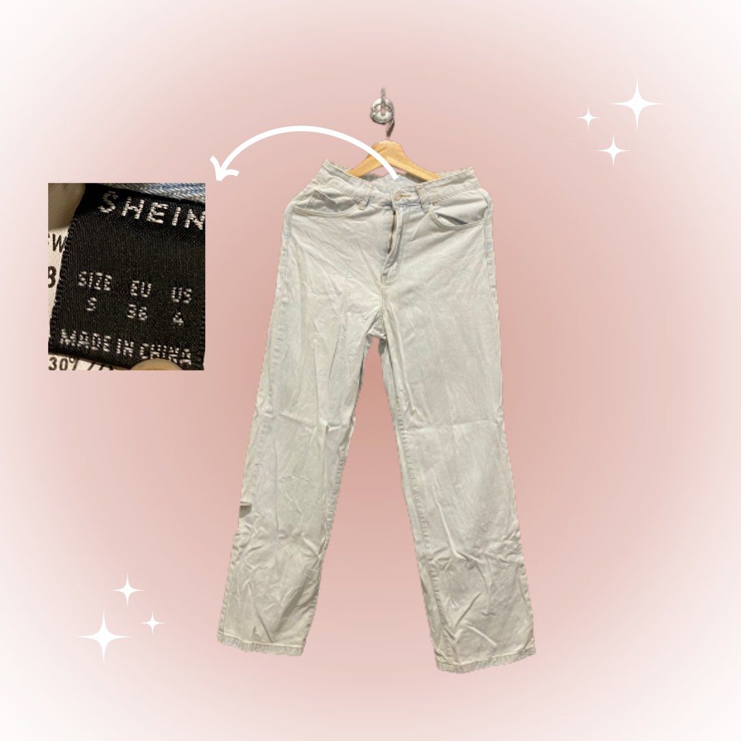 light wash baggy jeans shein